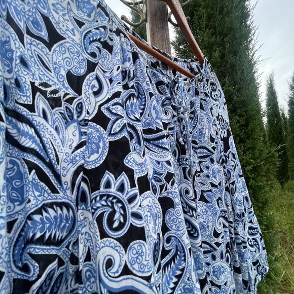 Women's Medium Will Smith Blue Paisley Tunic - Picture 14 of 16